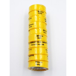 Упаковка фум стрічки 10 шт жовта Milano 12 * 0.075 * 10м 