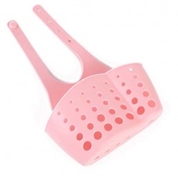Подвесная корзинка-органайзер для кухонных губок и принадлежностей, пищевой силикон ANGO розовая ANGO