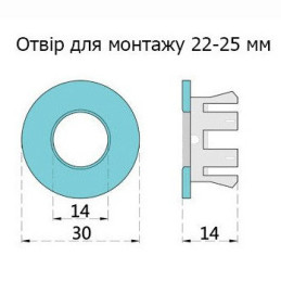 Декоративна накладка переливу отвору раковини Valve J.G. СА-08 M22 латунь хром