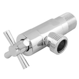 Кран приборный Ango XY-8050 угловой вентильный 1/2 х 1/2 наружная резьба букса керамика латунь хром