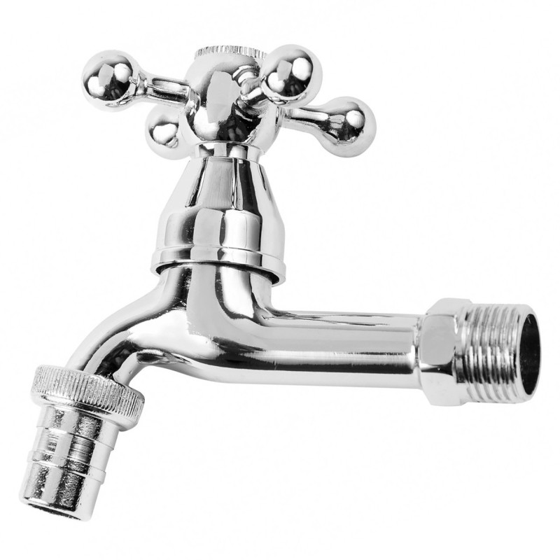 Кран поливочный садовый водоразборный ВРК Valve J.G. 521 H05 1/2 дюйма с штуцером 10 см латунь хром