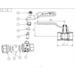 Кран кульовий 1/2" вв жр Valve JG ( для газу) BRAS 59