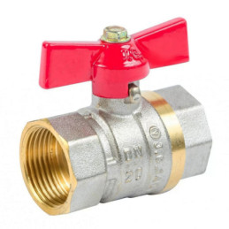 Кран кульовий Valve J.G. 3/4'' внутрішнє внутрішнє різьблення червоний метелик латунь 59