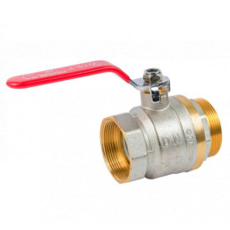 Кран шаровый Valve J.G. 2'' наружная внутренняя резьба красная ручка латунь 59