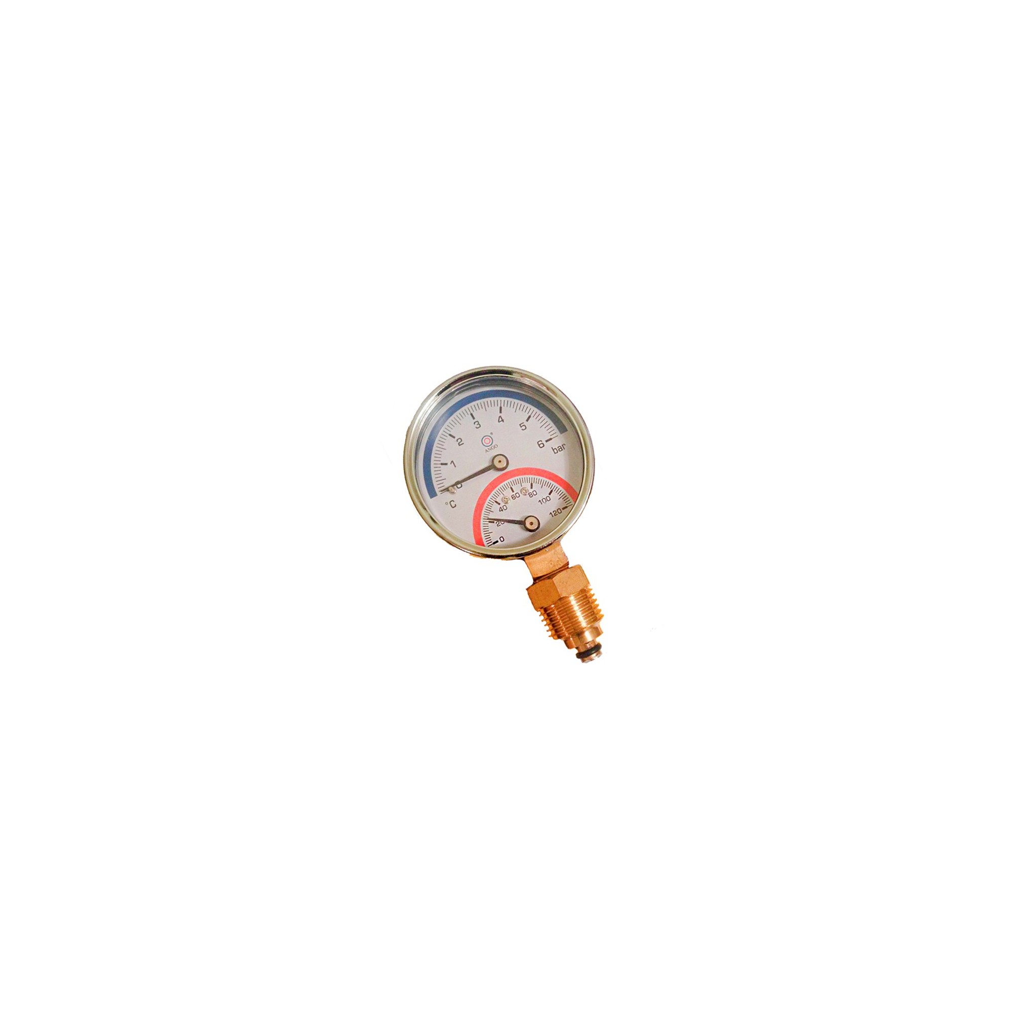 Термоманометр (манометр+термометр) 1/4 120С,1-6 bar J.G. - 1