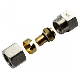Сгон американка прямой для металлопластиковых труб Valve J.G. Professional 16 х 1/2 разборной латунный
