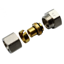Згін американка прямий для металопластикових труб Valve J.G. Professional 16 х 3/4 внутрішнє різьблення розбірний латунний