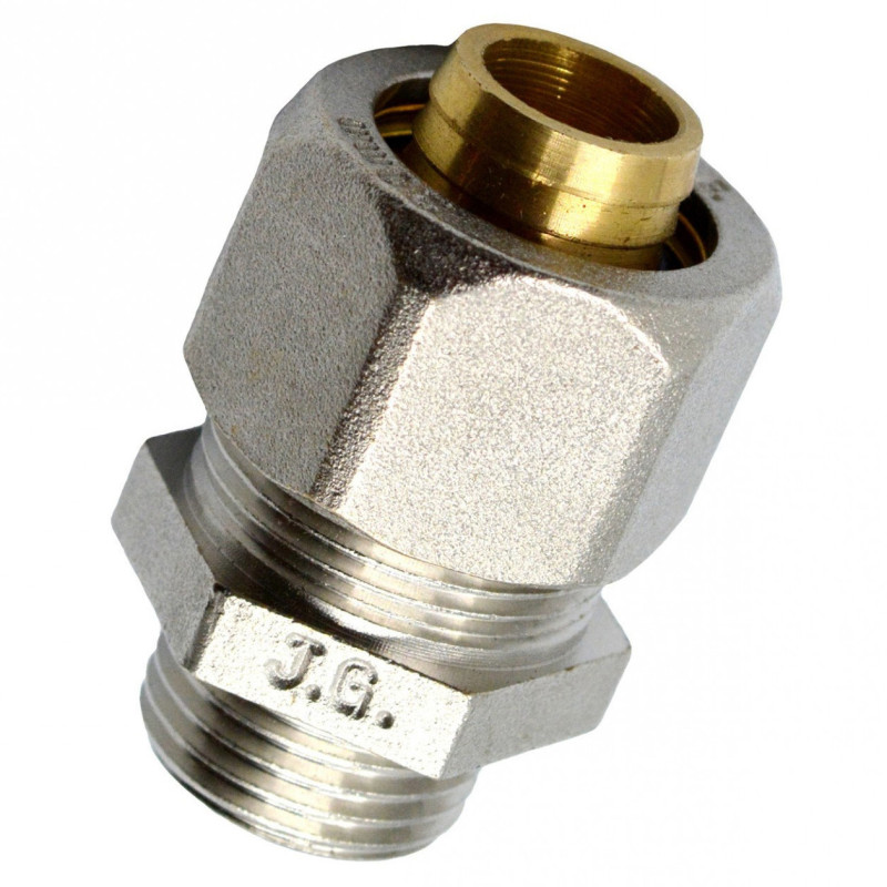 Згін американка прямий для металопластикових труб Valve J.G. Professional 20 х 1/2 зовнішнє різьблення розбірний латунний