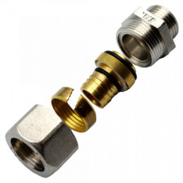 Згін американка прямий для металопластикових труб Valve J.G. Professional 20 х 1/2 зовнішнє різьблення розбірний латунний