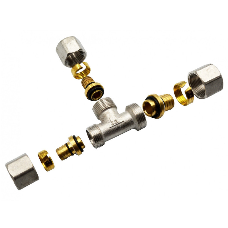 Сгон американка тройник для металлопластиковых труб Valve J.G. Professional 20 х 20 х 20 разборной латунь