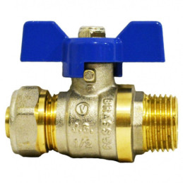 Кран для металлопластиковых труб Valve J.G. 16 х 1/2 дюйма наружная резьба усиленный латунный