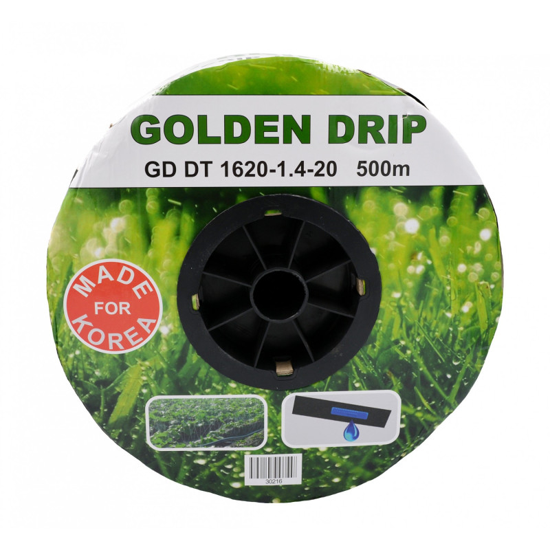 Крапельна стрічка Golden Drip (1620)1,4-20 з емітером, довжина 500 м Крапельна стрічка Golden Drip (1620)1,4-20 з емітером, довжина 500 м