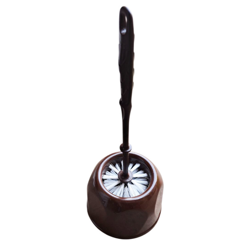 Ершик для унитаза с подставкой коричневый пластик комплект