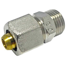 Згін американка прямий для металопластикових труб Valve J.G. Professional 16 х 1/2 зовнішнє різьблення розбірний латунний