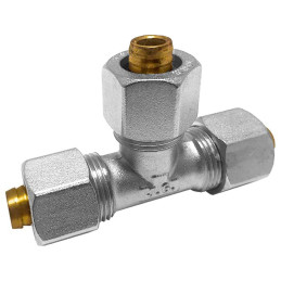 Згін американка трійник для металопластикових труб Valve J.G. Professional 16 х 16 х 16 розбірний латунь