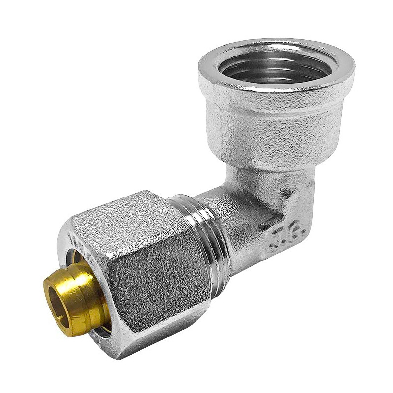Згін американка кутовий для металопластикових труб Valve J.G. Professional 20 х 1/2 внутрішнє різьблення розбірний латунь