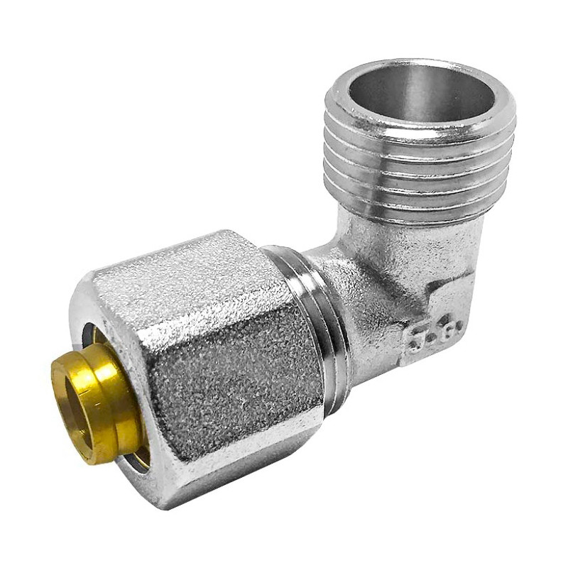 Сгон американка угловой для металлопластиковых труб Valve J.G. Professional 20 х 1/2 разборной латунь