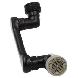 Насадка на кран аератор для змішувача Ango М24 х М22 чорний латунь поворотний на 1080 градусів