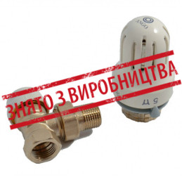 Кран радиаторный с накидной гайкой 1/2 угловой c термоголовкой(комплект) ANGO(7120)