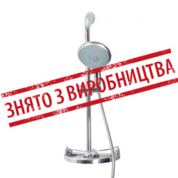 Стойка для душа с большой лейкой,шлангом и нижней полкой Н18А, блистер ANGO