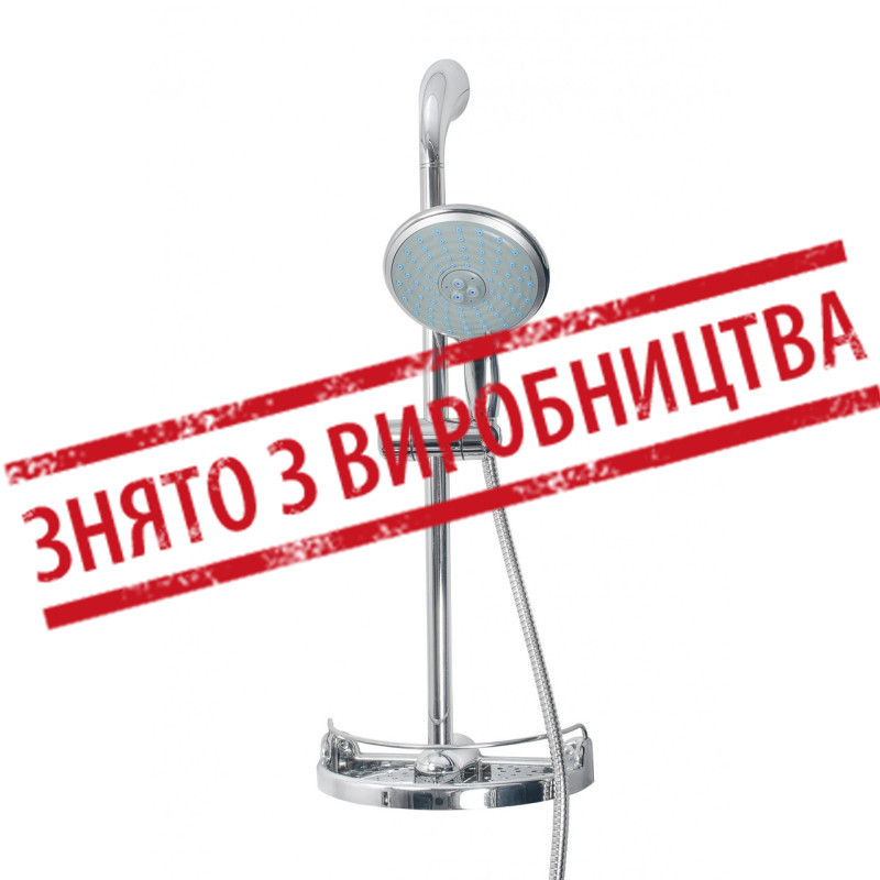 Стійка для душа з великою лійкою,шлангом і нижньою полицею Н18А, блістер ANGO